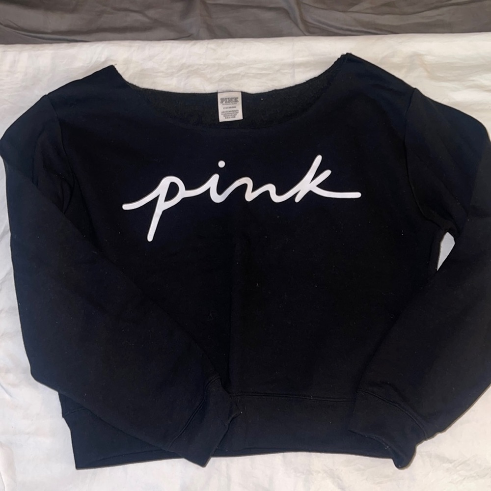 VS Pink Black cropped sweater